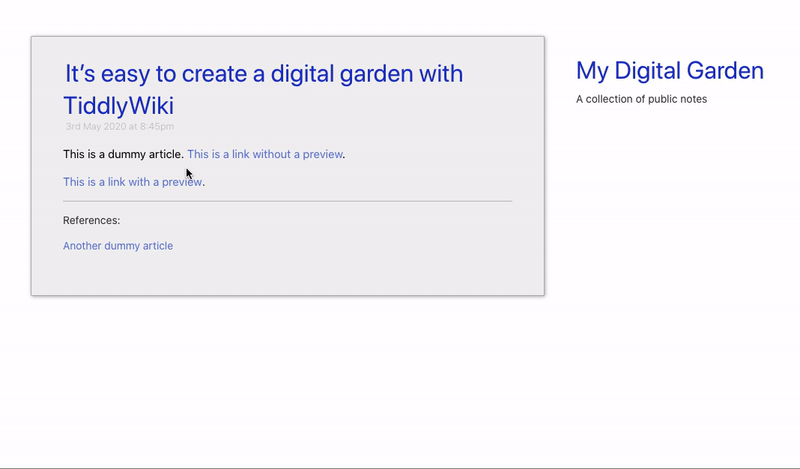 TiddlyWiki Digital Garden Gif