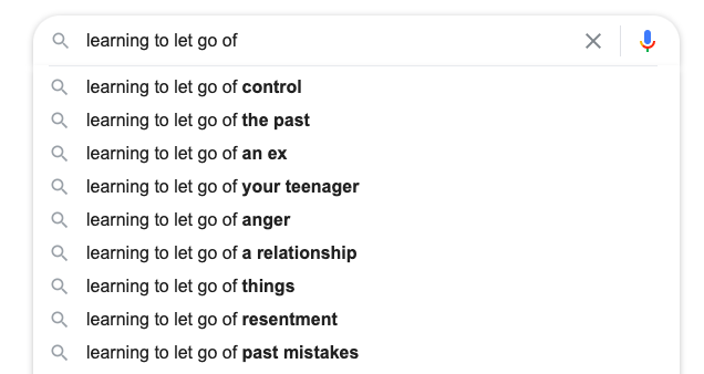 Learning to let go - top searches