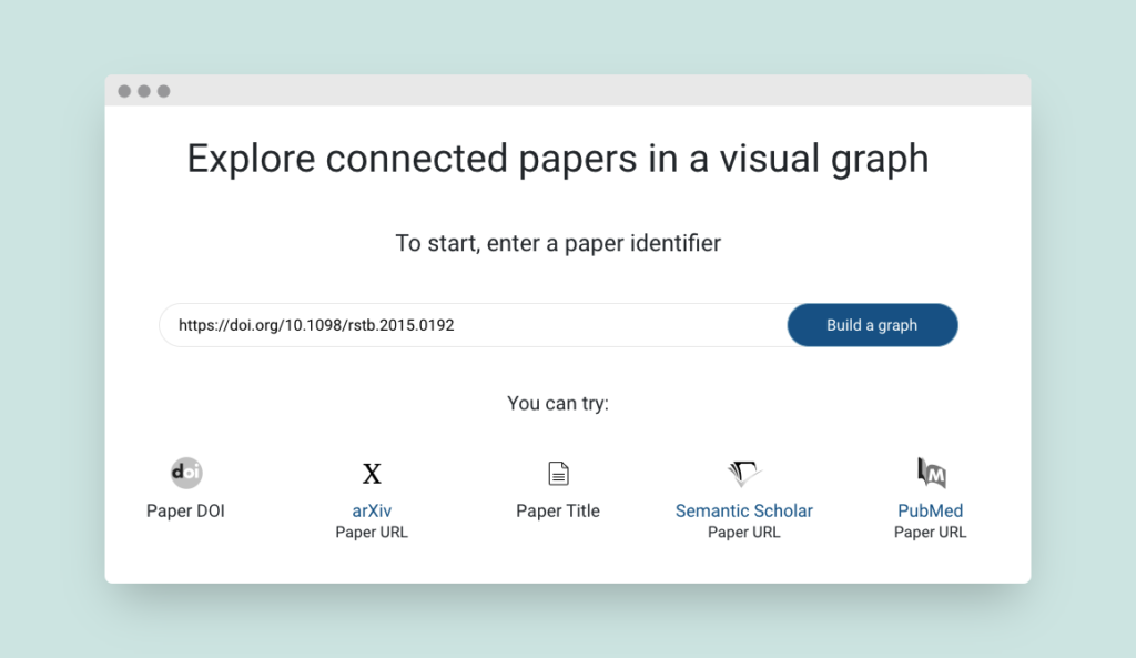 Entering an origin paper in Connected Papers