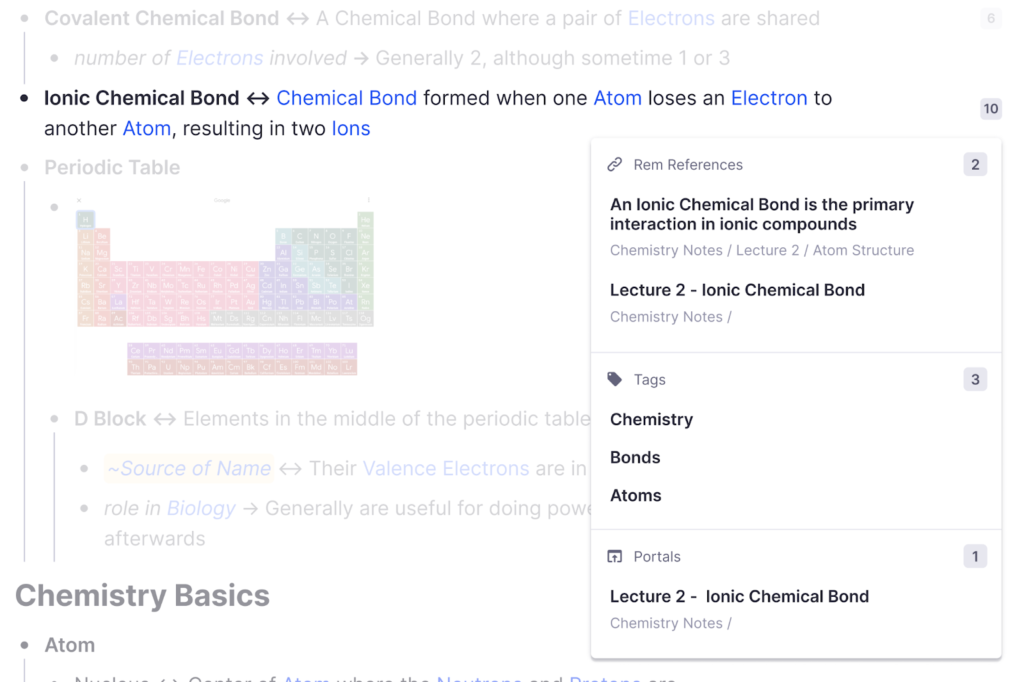 RemNote References and Tags