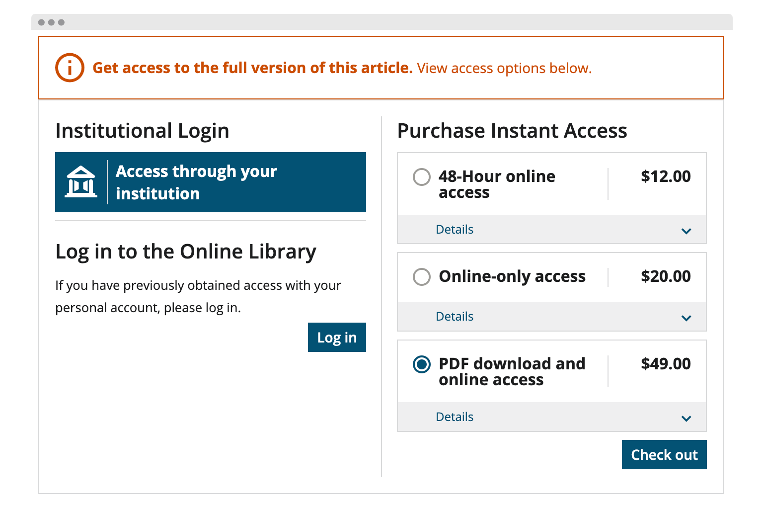 Access options for researchers and students